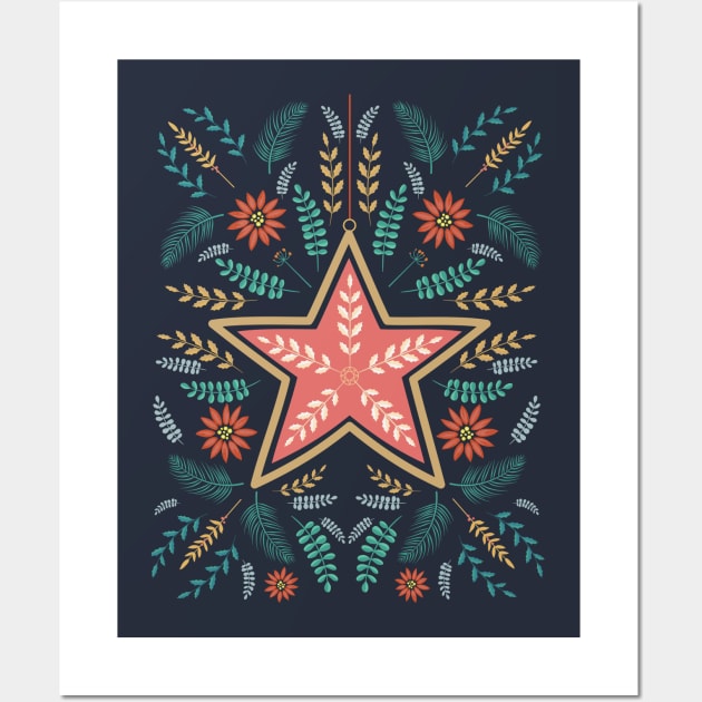 Folk Art Christmas Star Wall Art by SWON Design